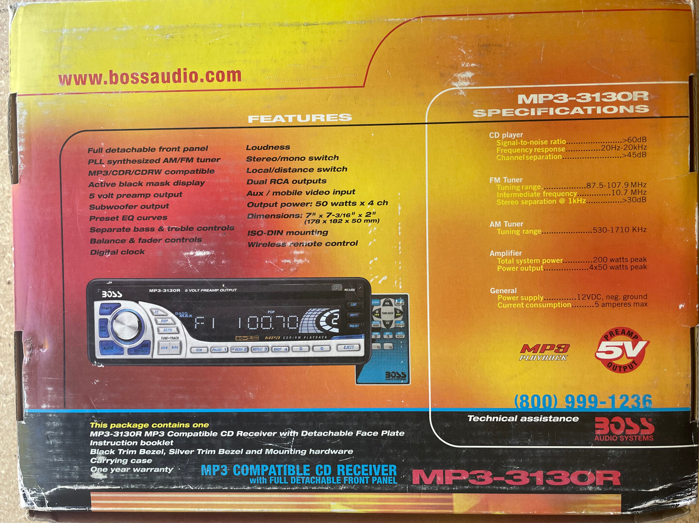 BOSS CAR AUDIO MP3-3130R CAR STEREO RECEIVER NEW OLD STOCK MP3/CD-R/CD-RW