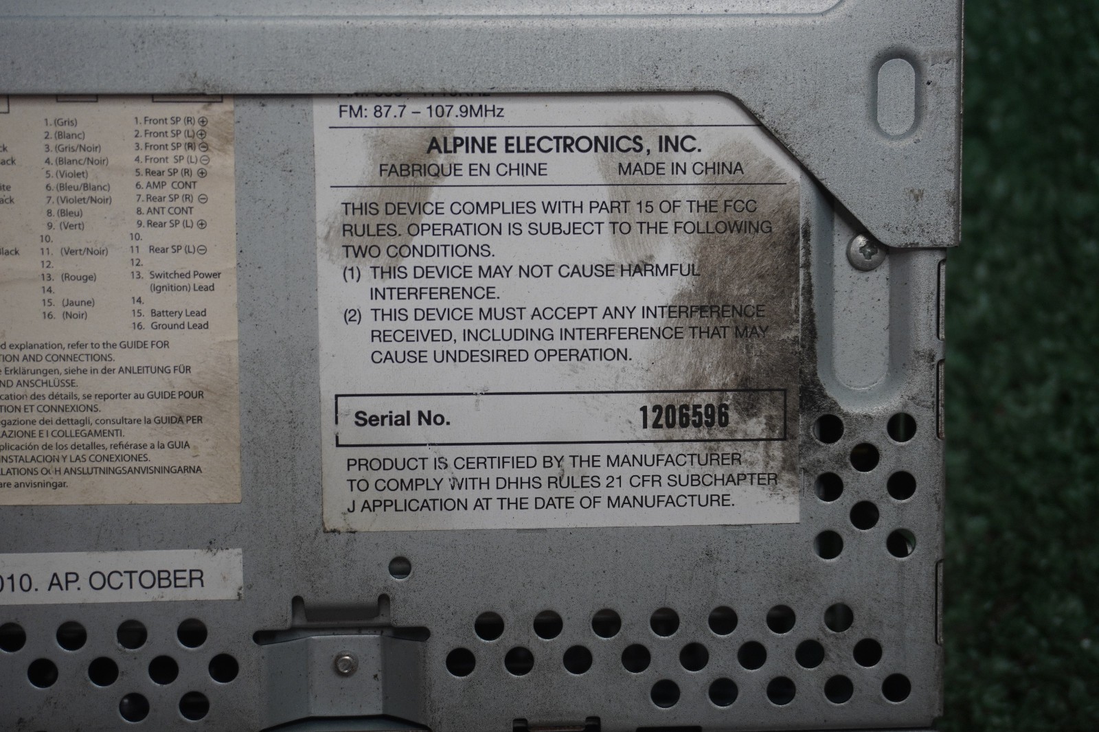 ALPINE CDE-100 CD PLAYER RADIO RECEIVER DASH USB AUX UNIT OEM