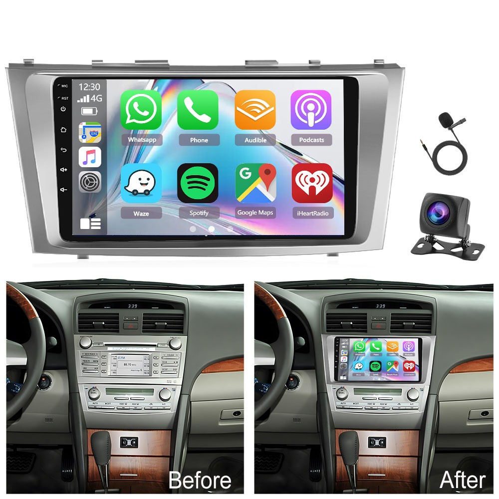 For TOYOTA CAMRY 2007-2011 Apple Carplay Android 15 Car Stereo Radio GPS Navi BT