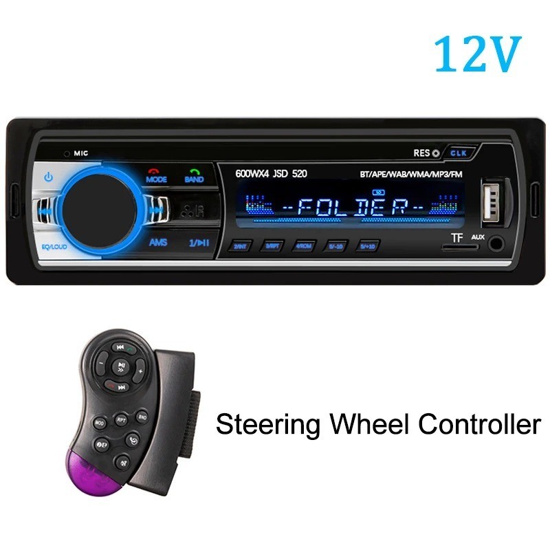 Car Radio Stereo 1 DIN AM DAB FM RDS Bluetooth MP3 Player USB TF UK AUX Remote