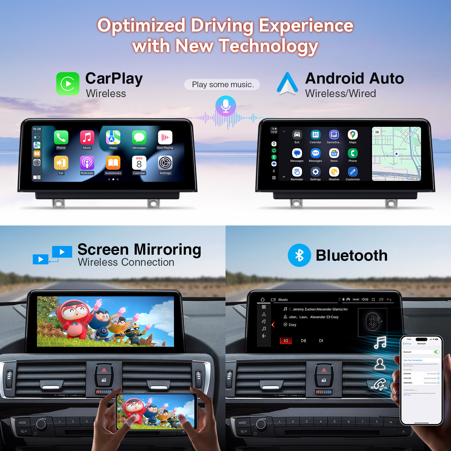 8Core Car Stereo CarPlay Android 14 GPS Navi For BMW 1/2 er F20 F21 F22 F23 NBT