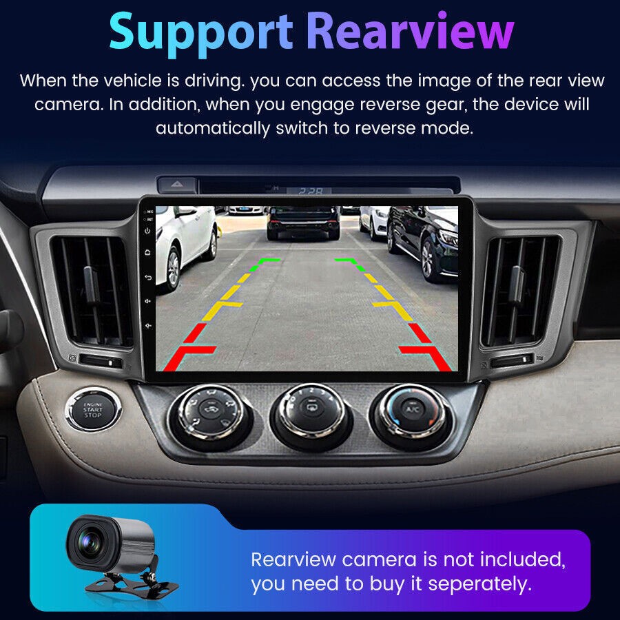 For Toyota RAV4 2013-2018 Android 15 Apple CarPlay Car Stereo Radio GPS BT 10.1″
