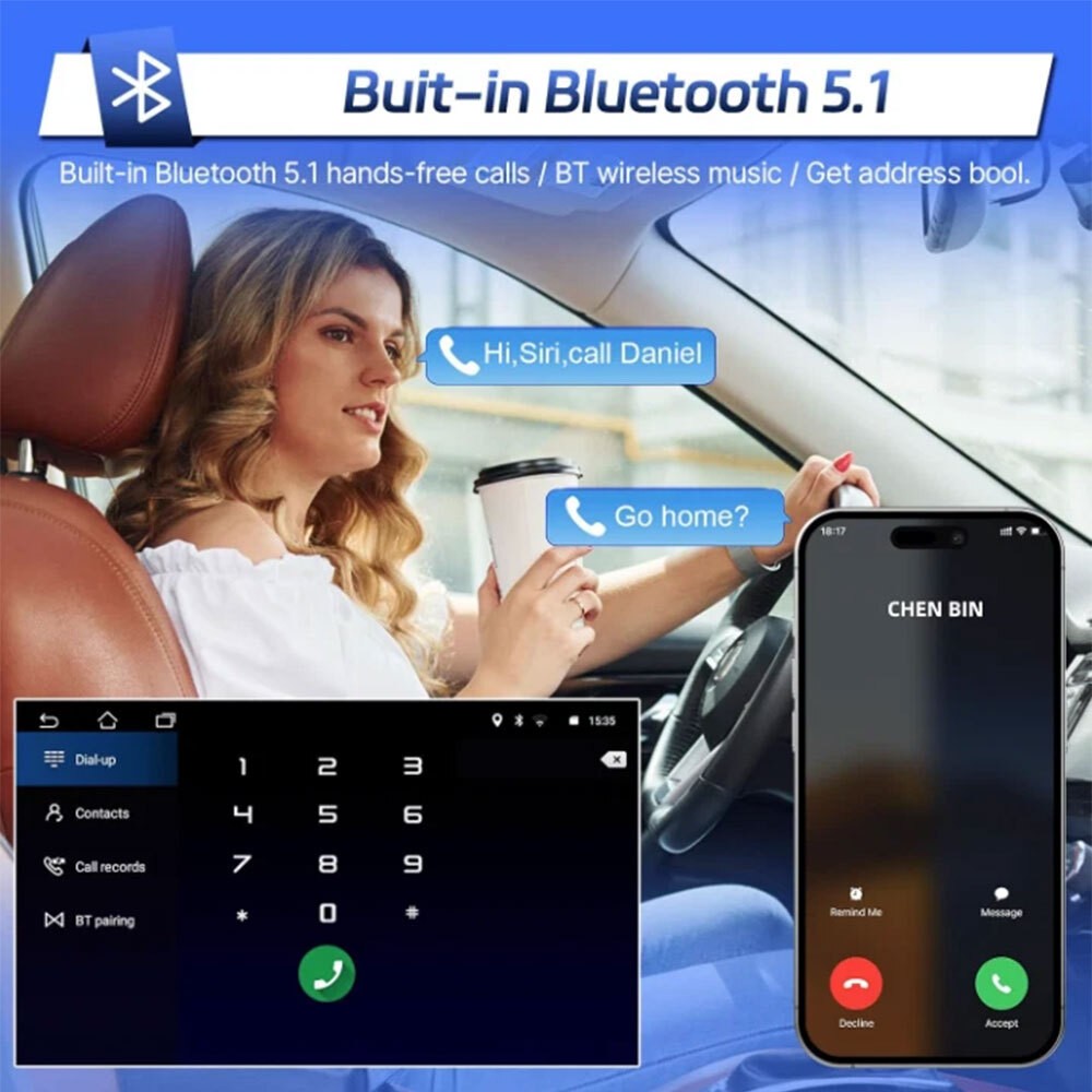 For Dodge Jeep Chrysler 4+64G Car Radio Stereo GPS Nav Carplay Android 14+Camera