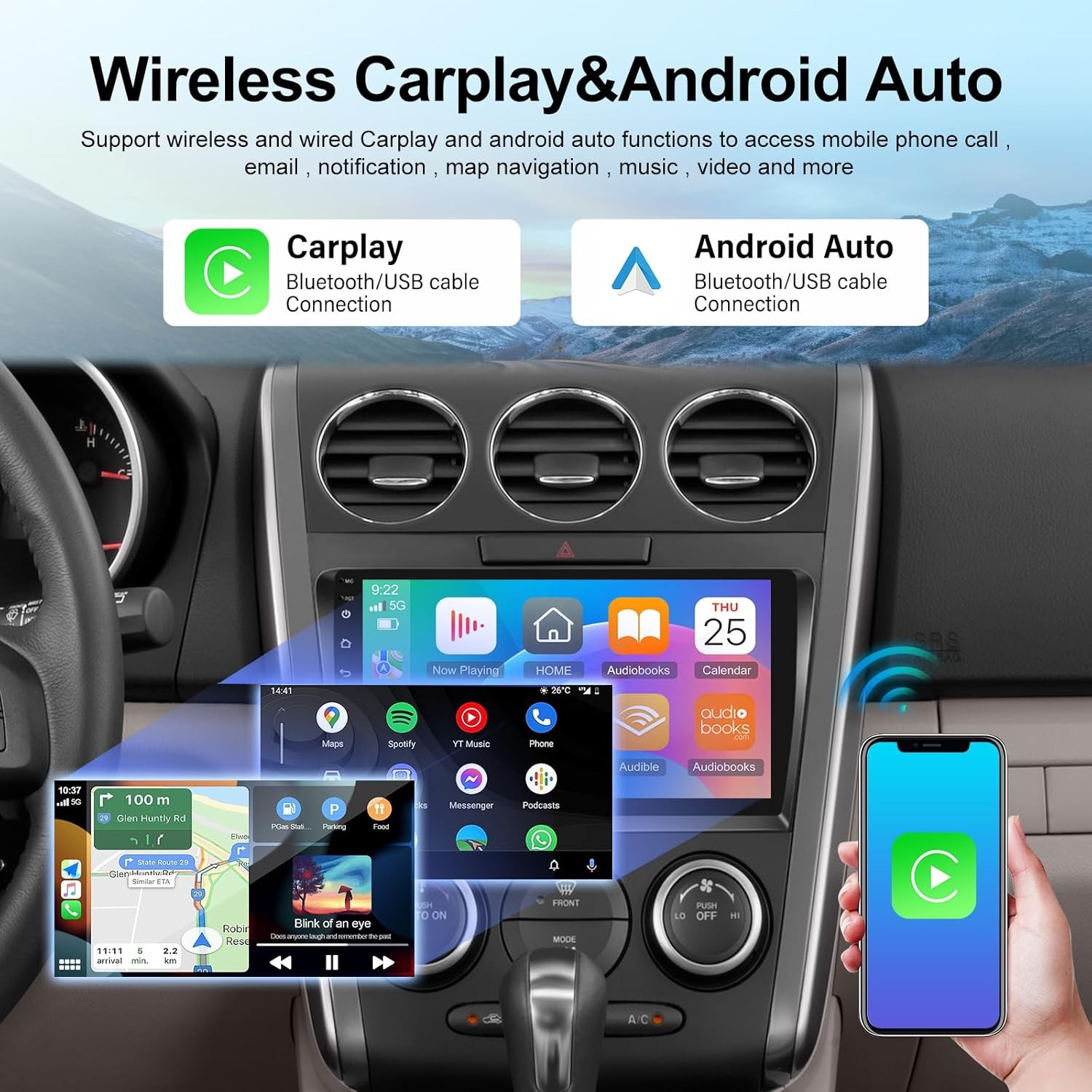32G Apple CarPlay Car Stereo For Mazda CX-7 2007-2014 Android 13 GPS wifi Radio