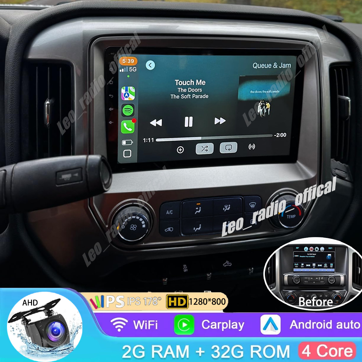 Carplay For 14-18 Chevrolet Silverado GMC Sierra Car Stereo Radio GPS NAVI CAM
