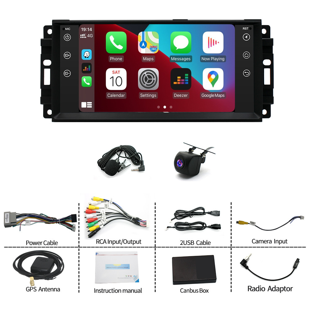 For 2008-2011 Dodge Dakota In Dash Radio Rotated Android 15 Stereo CarPlay GPS