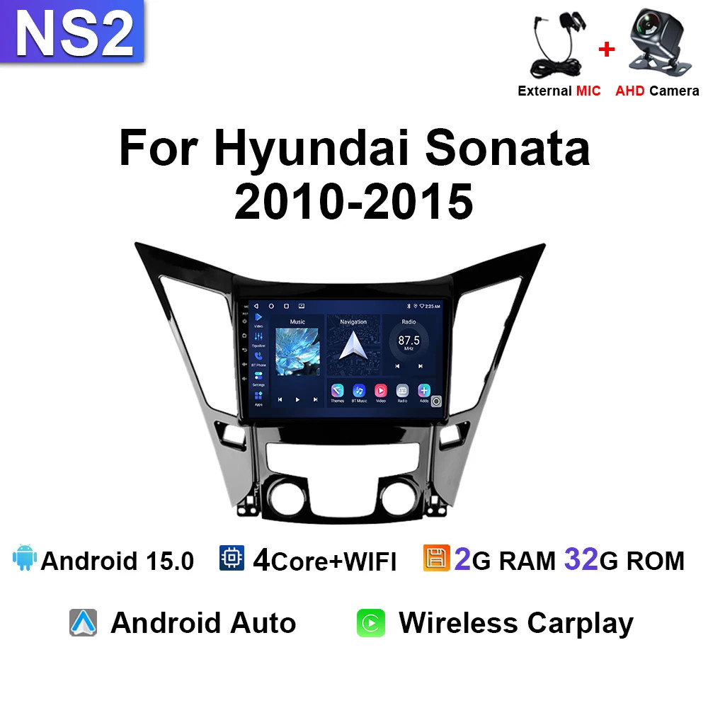 For Hyundai Sonata 2010-2015 Car Radio Multimedia Player Android Carplay GPS DSP
