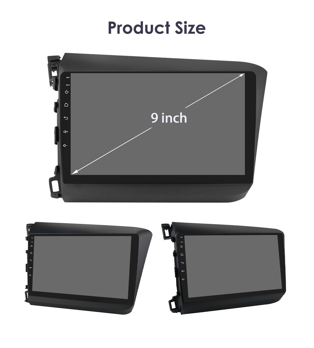 9″ For Honda Civic 2012-2015 Car Carplay Radio GPS DSP WiFi Head Unit 8GB+128GB