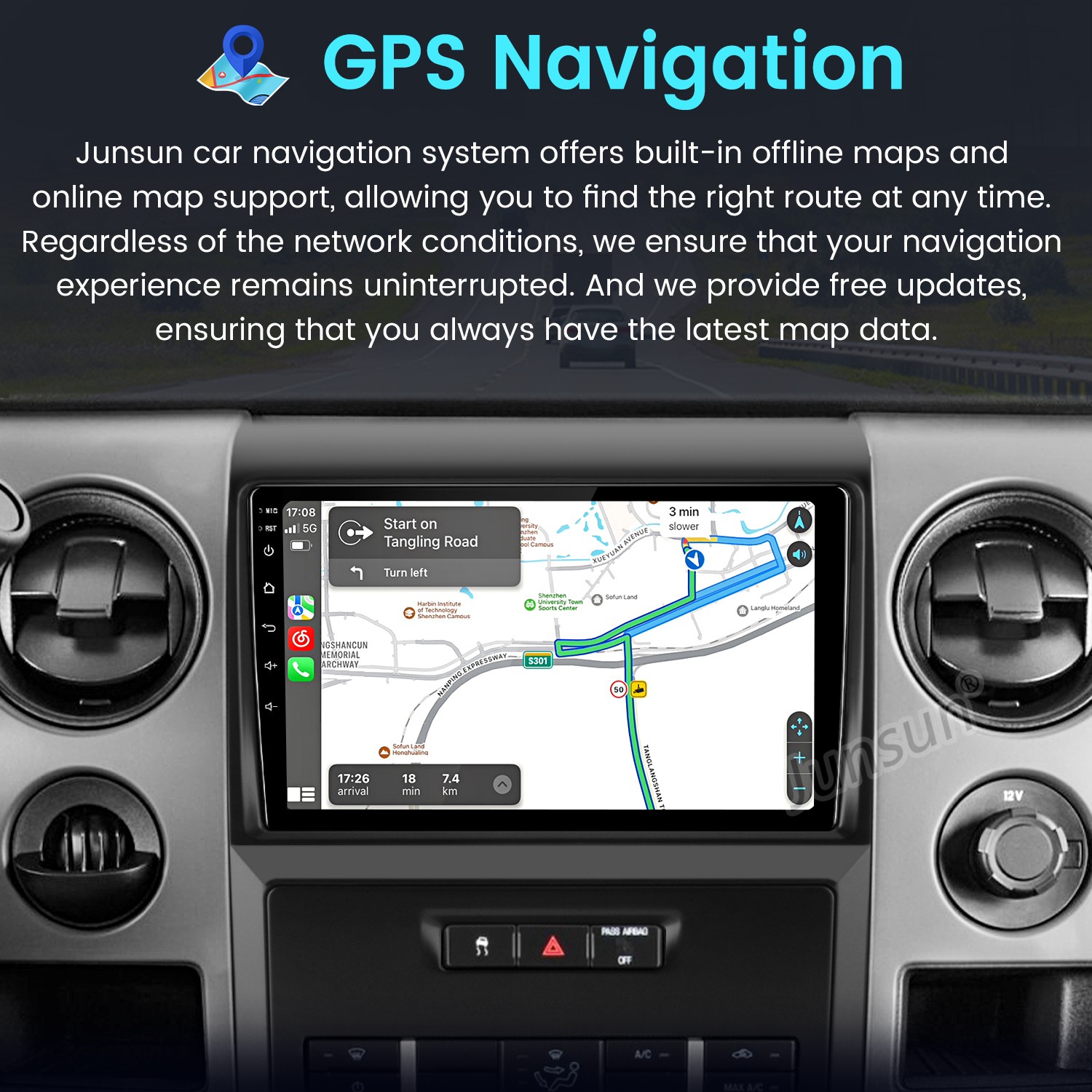 Carplay Android15 4+64GB Car Stereo Radio GPS Navi For Ford F-150 F150 2009-2012
