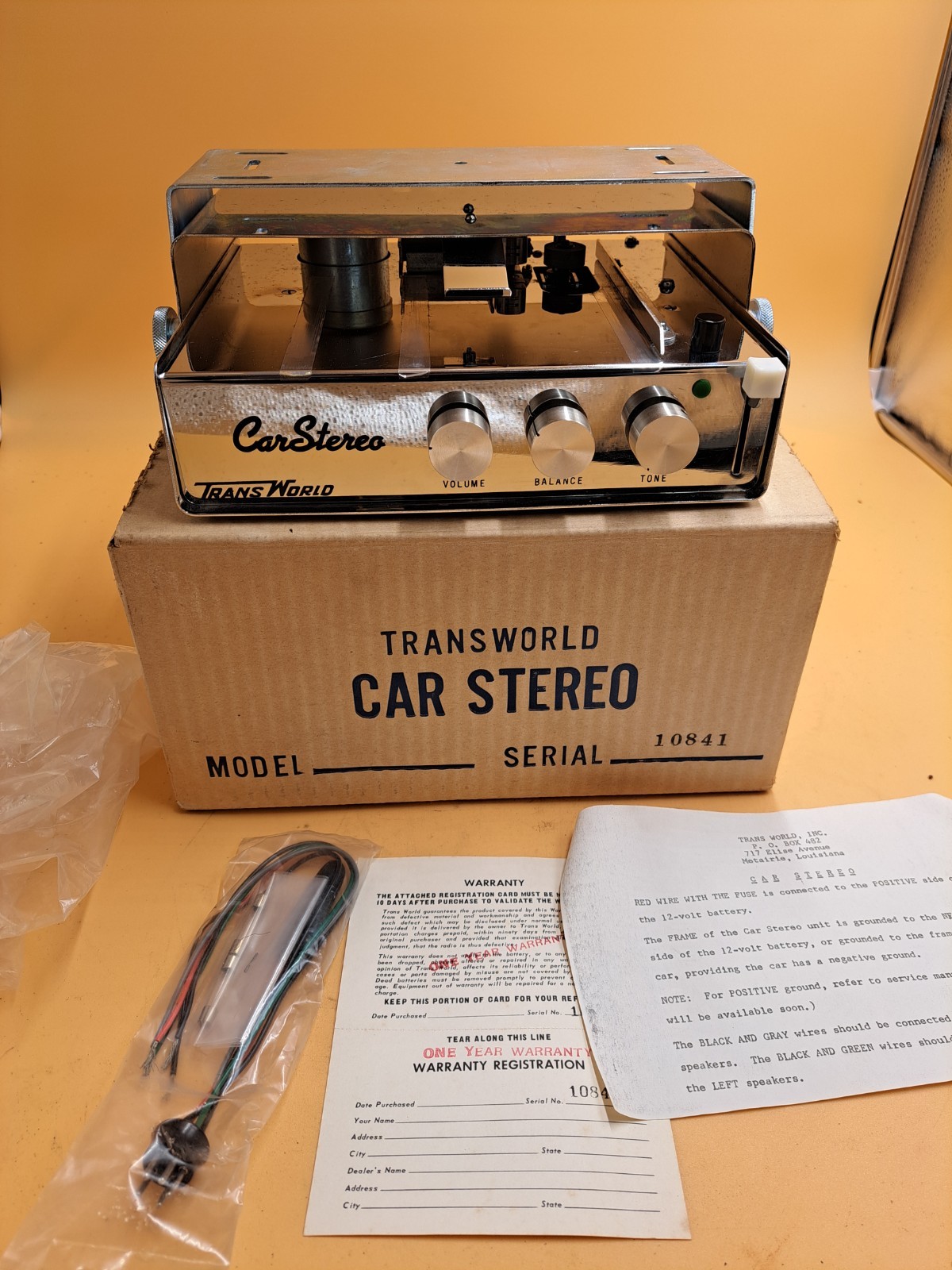 RARE NOS TransWorld 4 Track Tape/Car Stereo w/Original Box