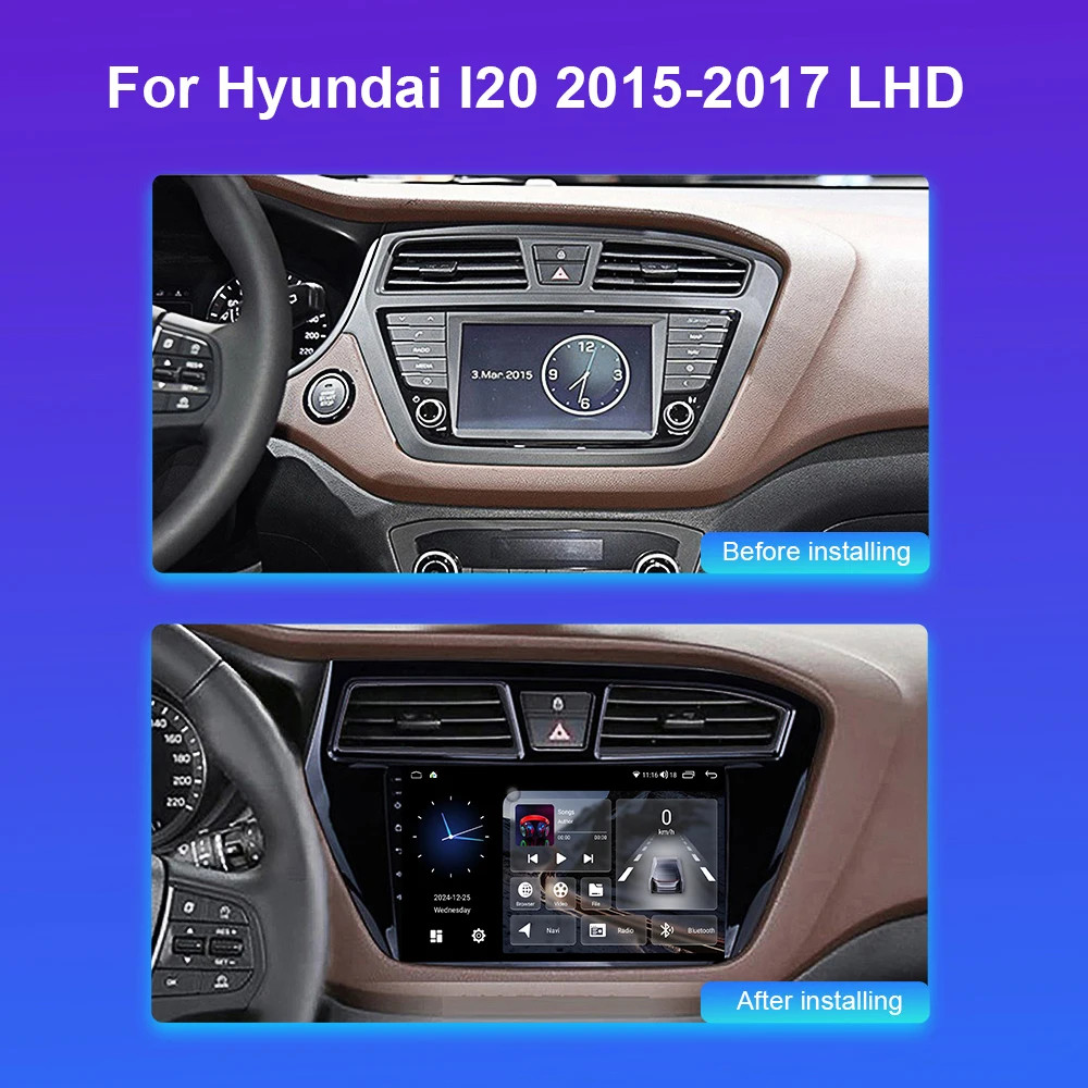 For HYUNDAI i20 LHD 2015-2017 Android Auto Car Radio Multimedia GPS Navi Carplay