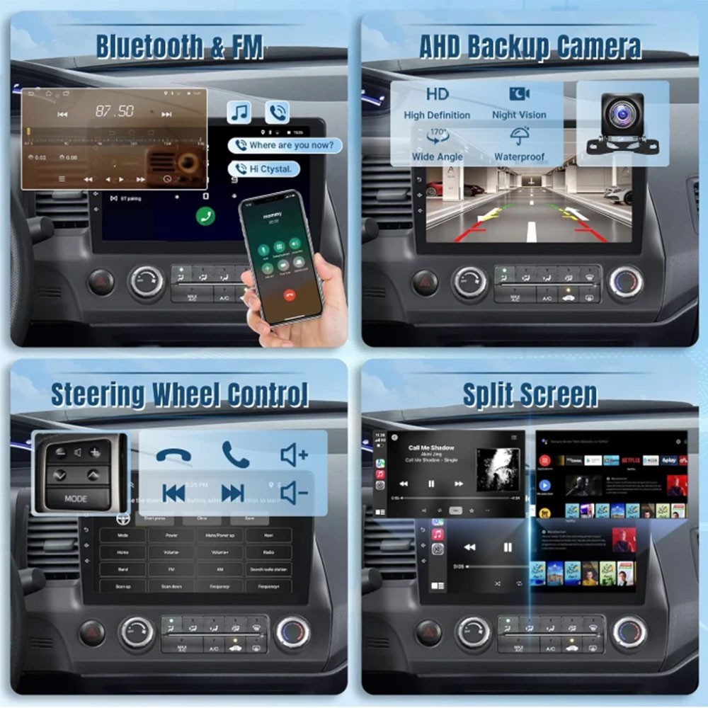 For 2011-2014 Chrysler 200 Apple CarPlay Android 15 Car Stereo Radio GPS SWC 64G