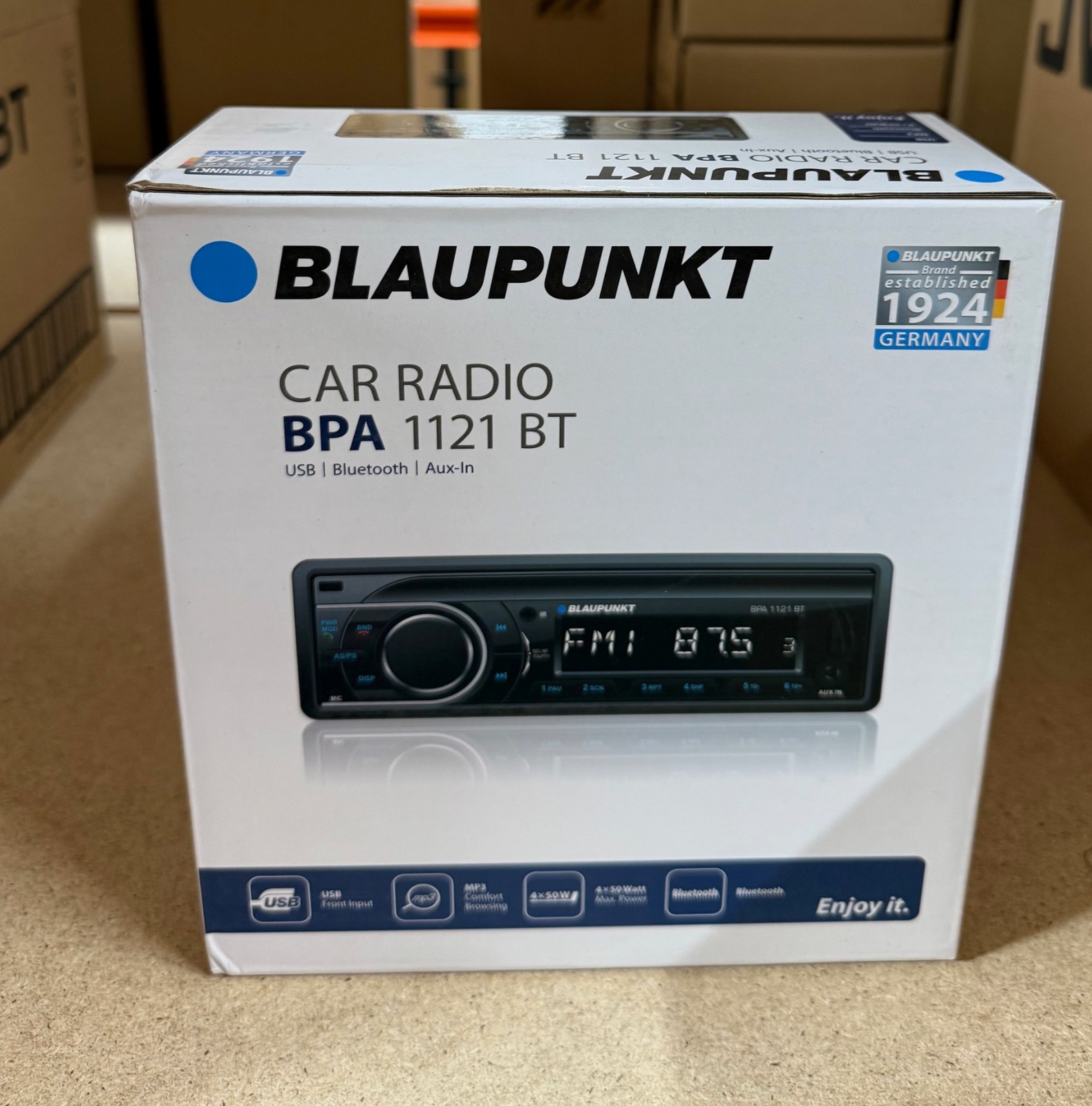Blaupunkt Car Stereo Mechless Bluetooth USB Aux In MP3 Single Din BPA-1121BT